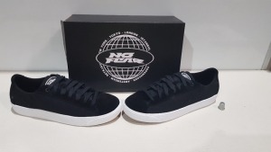 5 X BRAND NEW BOXED NO FEAR SLICE LOWS ( SN10) TRAINERS - IN BLACK/WHITE - ALL IN SIZE UK 8 ( RRP £ 69,99 PP - TOTAL RRP £ 349.95 )