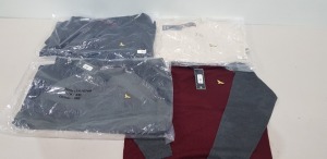 20 X BRAND NEW KENSINGTON SWEATSHIRTS IN VARIOUS COLOURS IE RED AND GREY / CREAM AND NAVY AND SIZES TO INCLUDE S-XXL - ( IN 2 TRAYS - NOT INCLUDED )