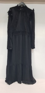 11 PIECE BRAND NEW TOPSHOP FULL LENGTH DRESS IN BLACK ( RRP £ 49.99 PP - TOTAL RRP £ 549.89 ) IN SIZE UK 10 AND UK 6