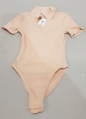 20 X BRAND NEW MISS SELFRIDGES NUDE COLOURED BODYSUITS WITH COLLAR - ALL IN SIZE UK 10