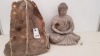 1 X SITTING BUDDHA SIZE 37CM X 27CM WITH FIBRE GLASS MOULD AND LATEX SLIP