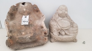 1 X LAUGHING BUDDHA SIZE 30CM X 25CM WITH FIBRE GLASS MOULD AND LATEX SLIP