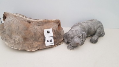 1 X LYING DOG SIZE 35CMX 12CM WITH FIBRE GLASS MOULD AND LATEX SLIP