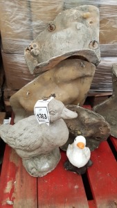 2 X GARDEN ORNAMENTS I.E DUCKS - COMES WITH FIBRE GLASS MOULDS AND LATEX SLIPS-(25 X 28CM)