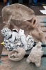 3 X CHERUBS GARDEN ORNAMENTS IN VARIOUS SIZES WITH FEBRE GLASS MOULDS AND LATEX SLIPS-(20X30CM)