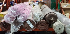 11 X LARGE ROLLS OF FABRIC IN VARIOUS STYLES AND SIZES