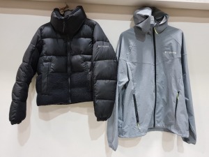 2 X COLUMBIA MIXED CLOTHING LOT TO INCLUDE - 1X COLUMBIA LIGHT RAIN JACKET SIZE XL - 1X COLUMBIA QUILTED FLEECE PUFFER SIZE MEDIUM -