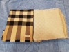 1 X LOUIS VUITTON SCARF GOLD AND SILVER COLOURED AND 1 X BURBERRY BROWN AND BLACK CHECK COLOURED SCARF - PLEASE NOTE ITEMS PRE OWNED NOT NEW