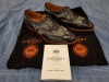 1 X PAIR JOSEPH CHEANEY & SONS SHOES BLACK & TEAL FLORAL DESIGN SIZE 8 - APPEAR NOT WORN STILL IN ORIGINAL BOX,