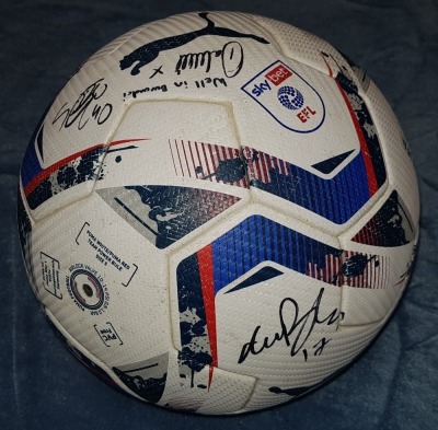 PUMA SIZE 5 FOOTBALL FIFA QUALITY PRO SKYBET EFL WITH NUMEROUS UNKNOWN SIGNATURES (SEE IMAGES) CONGRATULATING SAIDO, BURUNDI & SIMILAR