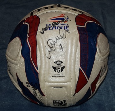 MITRE SIZE 5 FOOTBALL FIFA QUALITY CAPITAL ONE CUP WITH NUMEROUS UNKNOWN SIGNATURES (SEE IMAGES) CONGATULATING SAIDO & SIMILAR