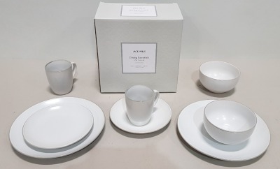 8 X BRAND NEW JACK WILLS 8 PCS CROCKERY SETS - 2 X DINNER PLATES, 2 X SIDE PLATES, 2 X CEREAL / SOUP BOWLS, 2 X MUGS IN A GIFT BOX