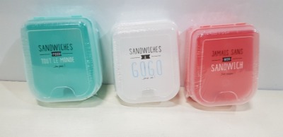 240 X BRAND NEW SANDWICH BOXES IN VARIOUS STYLES - IN 10 BOXES