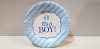 540 PACKS OF 10 BRAND NEW PAPER PARTY PLATES I.E - IT’S A BOY - IN 9 BOXES- 20CM