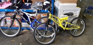 2 X PIECE BIKE LOT CONTAINING 1X MUDDY FOX MOUNTAIN BIKE 36CM FRAME - 1X CBR MOUNTAIN BIKE 40CM FRAME