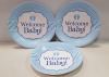 300 X PACKS OF 10 BRAND NEW WELCOME BABY BLUE PAPER PLATES - IN 5 BOXES -26CM