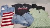 25 PIECE BRAND NEW CLOTHING LOT CONTAINING MOM JEANS - JDY DENIM DRESS - BOOHOO FAUX LEATHER PANTS - COCA COLA TSHIRT AND IN THE STYLE DRESSES ETC. ALL IN VARIOUS SIZES