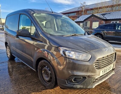 GREY FORD TRANSIT COURIER TREND TDC DIESEL PANEL VAN 1499CC REG NO : YB19 RBV VIN : WF0WXXTACWJU12939 FIRST REGISTERED 31/3/2019 2 KEYS HAS V5 MOT UNTIL 30/3/23 MILEAGE 23,656