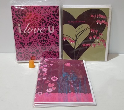 2000+ BRAND NEW VALENTINES DAY CARDS I.EI LOVE YOU- TO MY VALENTINE ETC -ETC - IN 4 BOXES WITH ENVELOPES