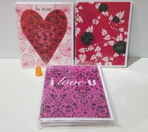 2000+ BRAND NEW VALENTINES DAY CARDS I.E I LOVE YOU - BE MINE -ETC - IN 5 BOXES WITH ENVELOPES