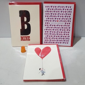 2000+ BRAND NEW VALENTINES DAY CARDS I.E B MINE- ONE IN A MILLION -ETC - IN 5 BOXES WITH ENVELOPES