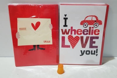 2000+ BRAND NEW VALENTINES DAY CARDS I.E I WHEELIE LOVE YOU -ETC - IN 5 BOXES WITH ENVELOPES