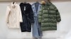 8 PIECE BRAND NEW CLOTHING LOT CONTAINING VERO MODA FAUX FUR HOODED JACKET, WALLIS TEDDY FUR COAT, WULI-LUU PUFFER JACKET, MISSGUIDED BELTED 3/4 LENGTH JACKET AND LOVEDROBE TRIM LONG LINED GILET ETC.