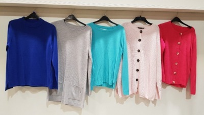 34 X BRAND NEW MIXED SWEATSHIRTS IN VARIOUS STYLES AND SIZES IE BONMARCHE, TOPSHOP AND DOROTHY PERKINS