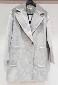 12 X BRAND NEW TOPSHOP GREY BUTTONED COATS IN SIZE UK 12