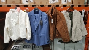 12 X BRAND NEW MIXED COAT LOT TO INCLUDE MANGO FAUX FUR COAT, LEVIS FAUX FUR JACKET, BOOHOO BUTTONED FULL LENGTH COAT AND RIVER ISLAND OVERSIZED COAT ETC