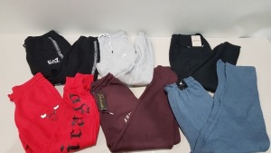 25 PIECE BRAND NEW CLOTHING LOT CONTAINING ULTRA GAME NBA RED BULL JOGGERS , GYM KING JOGGERS PULL&BEAR JOGGERS , EA7 EMPORIO ARMANI JOGGERS , BENCH JOGGERS , - ETC ALL IN VARIOUS SIZES IN 1 TRAY - NOT INCLUDED