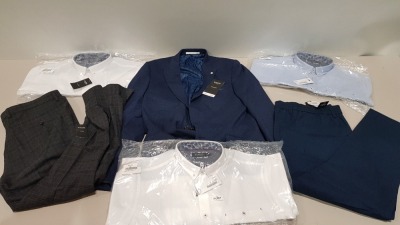 30 PIECE BRAND NEW MIXED SHIRT LOT CONTAINING BURTON MENS WEAR SHIRT , T M LEWIN SHIRT , PULL& BEAR SHIRT , HUGO BOSS SHIRTS IN VARIOUS SIZES IN 1 TRAY - NOT INCLUDED