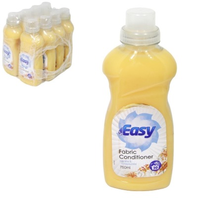 80 X EASY 750ML BOTTLES OF FABRIC CONDITIONER LIQUID - JASMINE & HONEYSUCKLE (IN 10 PACKS OF 8)