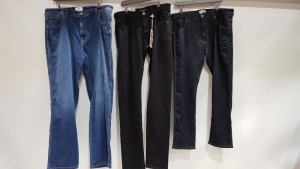 5 X BRAND NEW JEANS LOT CONTAINING BLEND AND WRANGLERS JEANS - ALL IN VARIOUS SIZES AND COLOURS