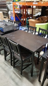 22 PIECE MIXED LOT CONTAINING 4 X 4 LEGGED TABLES -LENGTH 110CM -WIDTH 67CM -HEIGHT-74CM - 2X SMALL TABLES 14 X CHAIRS - 2X LITTLE WOODEN CHAIRS