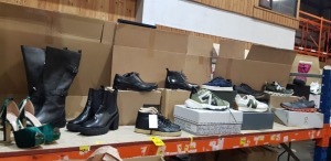 12 X PIECE BRAND NEW MIXED SHOE LOT CONTAINING G-STAR RAW TRAINERS, BEN SHERMAN SHOES, REEBOK HI-TOP TRAINERS, CLARKS FORMAL SHOES, HIGH HEELS AND NEW BALANCE TRAINERS ETC - ALL IN VARIOUS SIZES