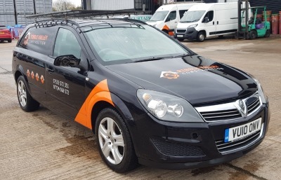 BLACK VAUXHALL ASTRA CLUB A/C CDTI CAR DERIVED DIESEL VAN 1248CC REG NUMBER : VU10 ONV MILEAGE: 133,092 VIN NUMBER: WOLOAHL7OA8080239 FIRST REGISTERED 21/6/2010 HAS KEY V5