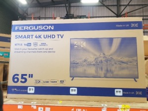 1 X FERGUSON SMART 4K UHD TV MODEL F6522RTX4K 65 INCH (A- GRADE)