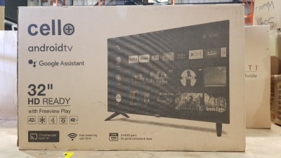 1 X CELLO ANDROID TV HD READY 32 INCH MODEL HKC012201634 (A- GRADE)