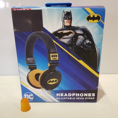 20 X BATMAN HEADPHONES WITH ADJUSTABLE HEAD STRAP