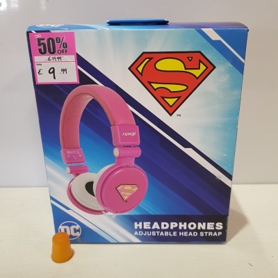 21 X SUPERGIRL HEADPHONES WITH ADJUSTABLE HEAD STRAP