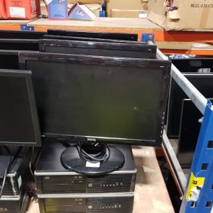 8 PIECE COMPUTER LOT CONTAINING 4 X HP COMPAQ ELITE 8300 PC SYSTEM I5 3.2, 8GB 128GB SSD WINDOWS 10 AND 4 X BENQ GL955 SCREEN