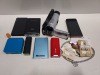 10 PLUS MIXED LOT TO INCLUDE 1 X SONY HANDY CAM , 7 X PORTABLE CHARGES AND JEWELLERY