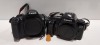 2 X MIXED CAMERA LOT TO INCLUDE 1X CANON E0S 1000F, 1X CANON EOS 1300D DIGITAL CAMERA