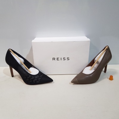 7 X PIECE BRAND NEW MIXED SHOE LOT CONTAINING REISS LOWRI COURT SHOES IN MID GREY SIZE UK 6 & ZENA MESH/LACE COURT SHOES IN SIZE UK 7 & UK 8