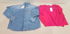 9 X BRAND NEW MIXED PEPE JEANS LOT INCLUDING LUCY SHIRTS AND EMROIDED LACE TOPS ALL IN VARIOUS SIZES ( IN 2 BAGS )