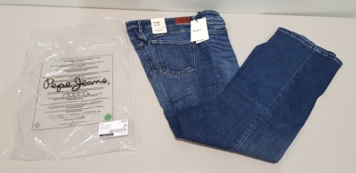 20 X BRAND NEW PEPE JEANS WOMANS AUBREY JEANS - ALL IN VARIOUS SIZES TO INCLUDE W28-L32 / W30-L32 / W24-L32 ETC