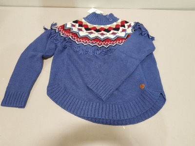 15 X BRAND NEW KIDS PEPE JEANS BERNICE KNITTED JUMPERS IN BLUE, WHITE & RED - VARIOUS SIZES TO INCLUDE AGE 6-16 YEARS