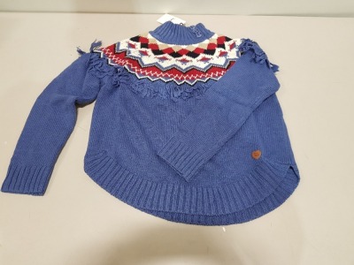 12 X BRAND NEW KIDS PEPE JEANS BERNICE KNITTED JUMPERS IN BLUE, WHITE & RED - VARIOUS SIZES TO INCLUDE AGE 6-16 YEARS