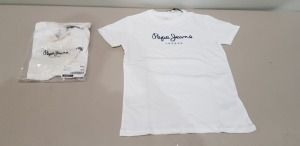 15 X BRAND NEW KIDS PEPE JEANS ART T-SHIRTS IN WHITE VARIOUS SIZES - PICK LOOSE